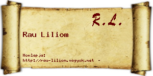Rau Liliom névjegykártya